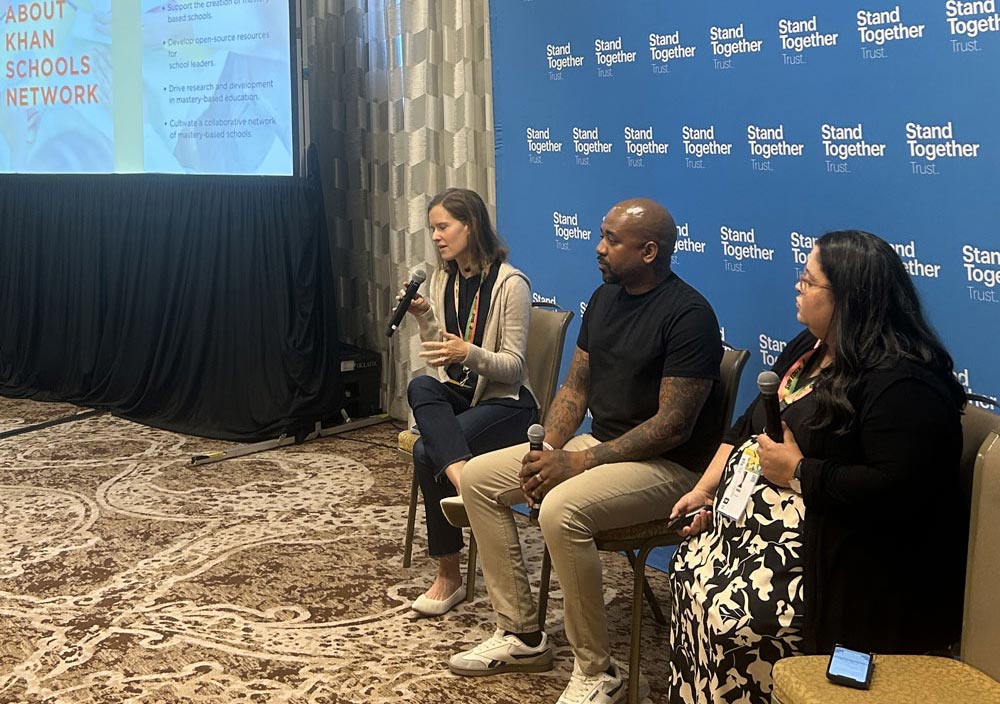 Khan Schools Network Staff speaks on a panel at SXSW EDU 2025